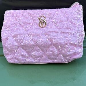 Victoria's Secret Light pink Sequin Cosmetic Bag